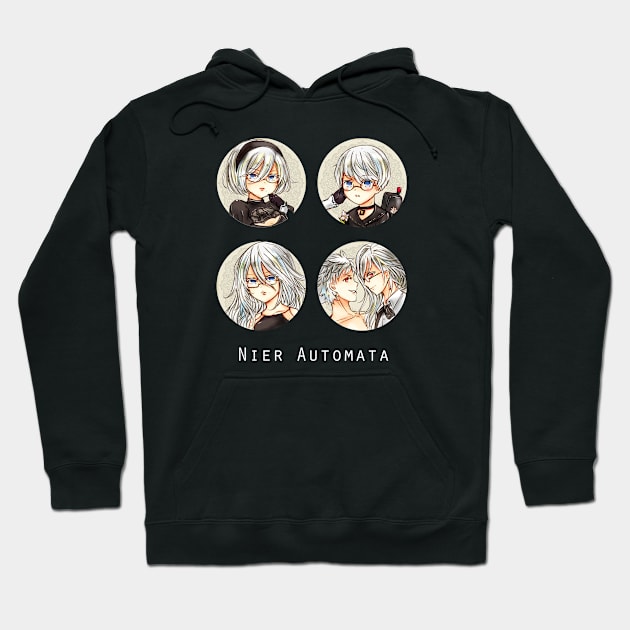 Nier Automata Glasses Hoodie by candypiggy